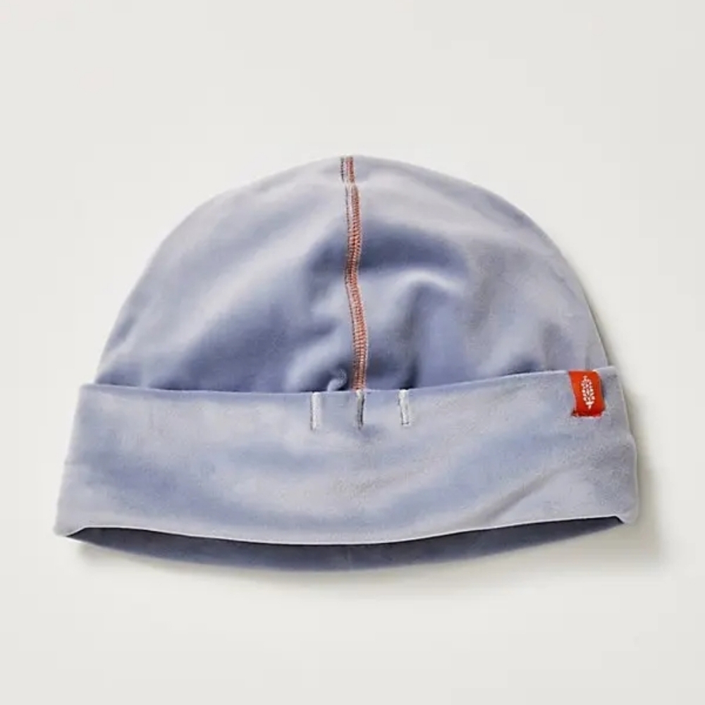 FP Movement by Free People Finish Line Micro Fleece Beanie In Stone Blue New